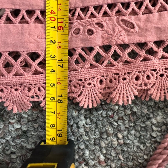 Free People Garden Party Cami Size Small Women Eyelet Blush Lace Camisole - Picture 4 of 10